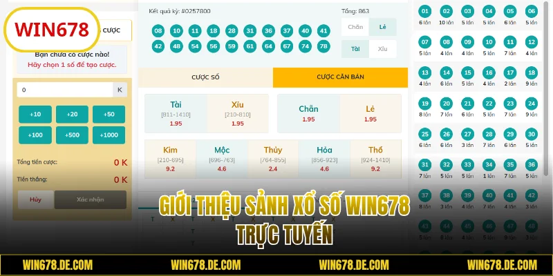 Giới thiệu sảnh xổ số WIN678 trực tuyến